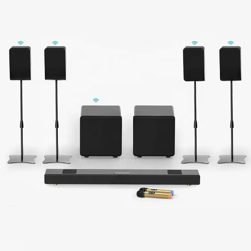 

High Definition Surround Sound Home Theater 7.2 Channel Speaker System Including 4 PCS Satellite Speakers and Two Sets Subwoofer
