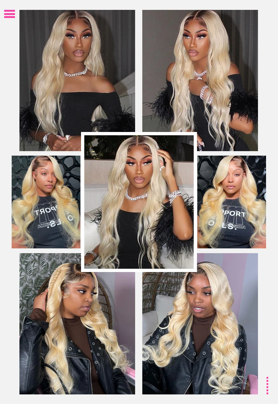 13x6 Full Lace Frontal Perücke aus Echthaar, 1B 613 Ombre Blonde Perücke mit dunklen Ansätzen, peruanische Body Wave Lace Front Echthaarperücken für Frauen – Detail 23