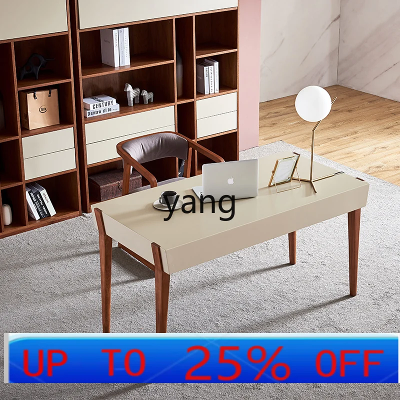 

CX simple desk Nordic small apartment computer table and chair combination light luxury solid wood desk