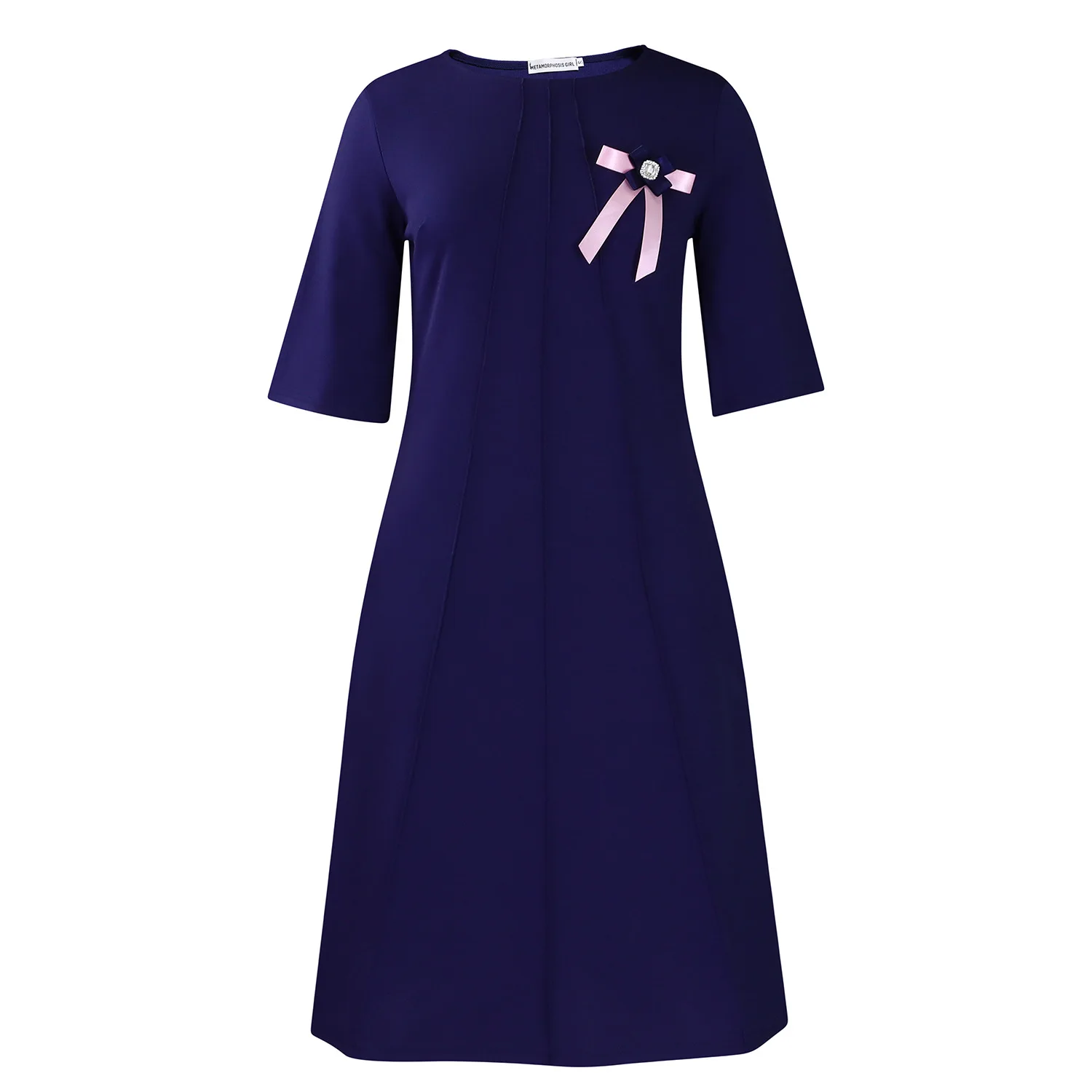 

Customized Casual Women Half Sleeve Midi Dress Plus Size Elegant Fashion African Dresses Ankara Dashiki Party Gown Africa Clothi