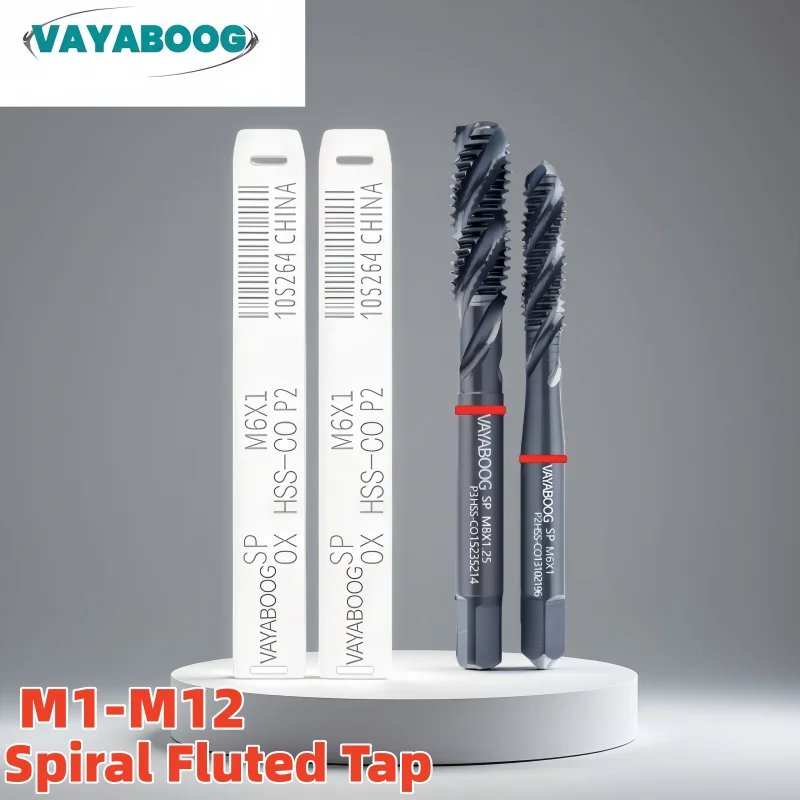 1PCS HSS-CO Red Ring JIS Standard With OX Spiral Fluted Tap Spiral Pointed Tap M2M3M4M5M6M7M8M9M10M11M12