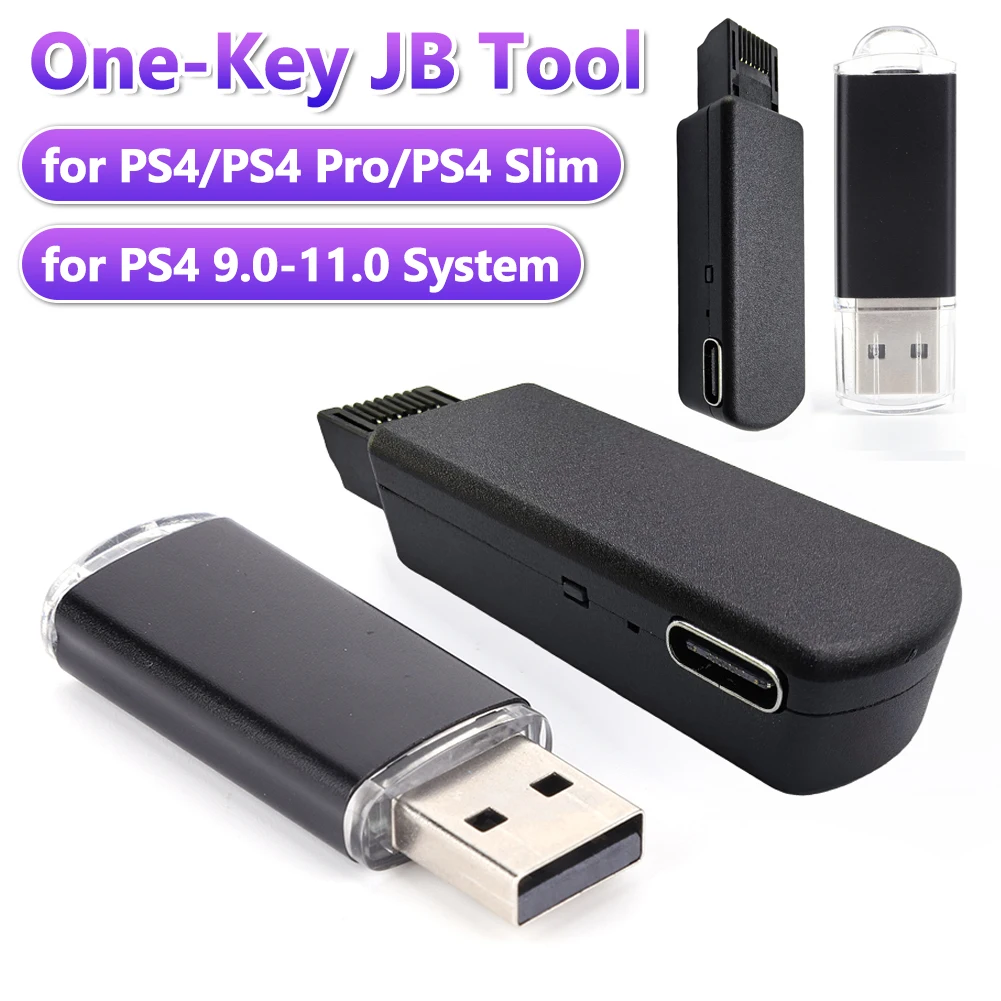 One-Key JB Tool Mod Kit USB Dongle JB USB Adapter with Type-C Cable Game Accessories for PS4/PS4 Pro/PS4 Slim 9.0-11.0 System