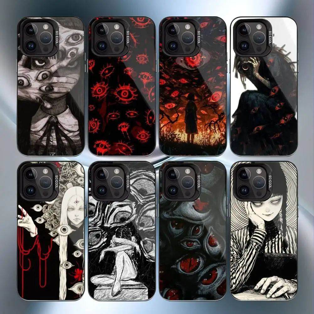 

Horror Anime Art -Eyes Phone Case For iPhone17,16,15,14,13,12,11 Plus,Pro Max Black Candy Matte Shockproof Cover