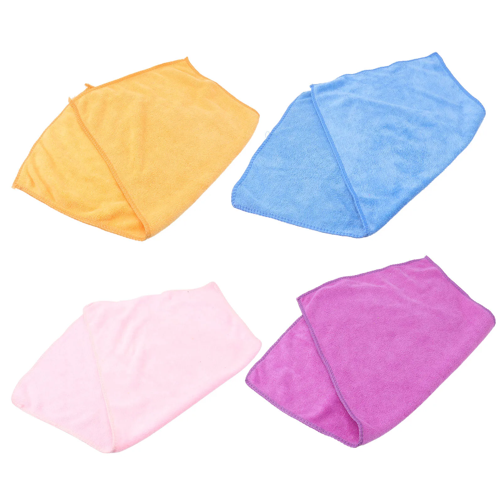 4Pcs Bamboo Fiber Towels High-Quality Material Durable Long-Lasting Use Unisex Simple Pattern Fashion Style Drooling Protection