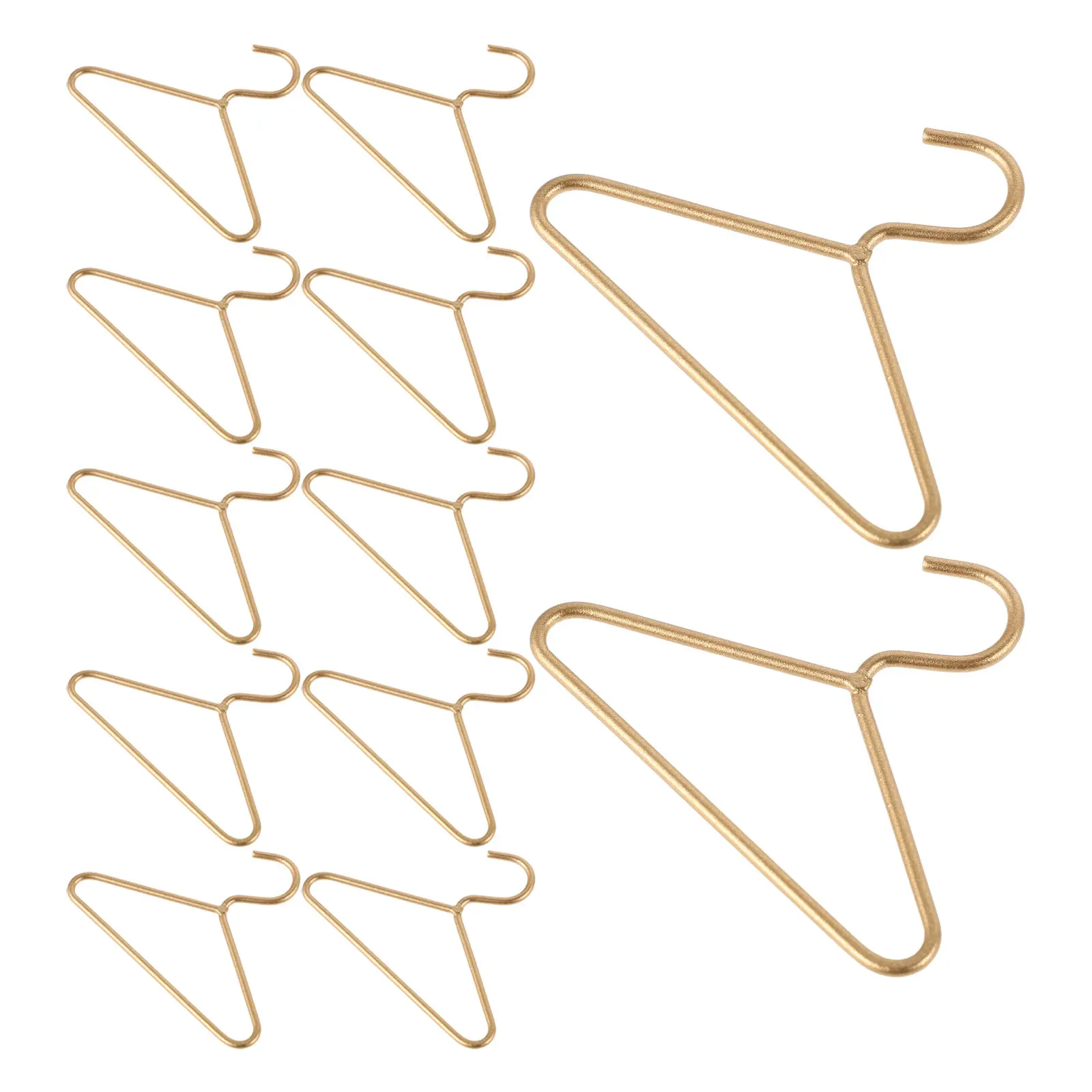 

12Pcs Miniature Metal Clothes Hangers Golden 2-Inch Mini Wardrobe Hangers for Dollhouse Closet Organization Tiny Clothing