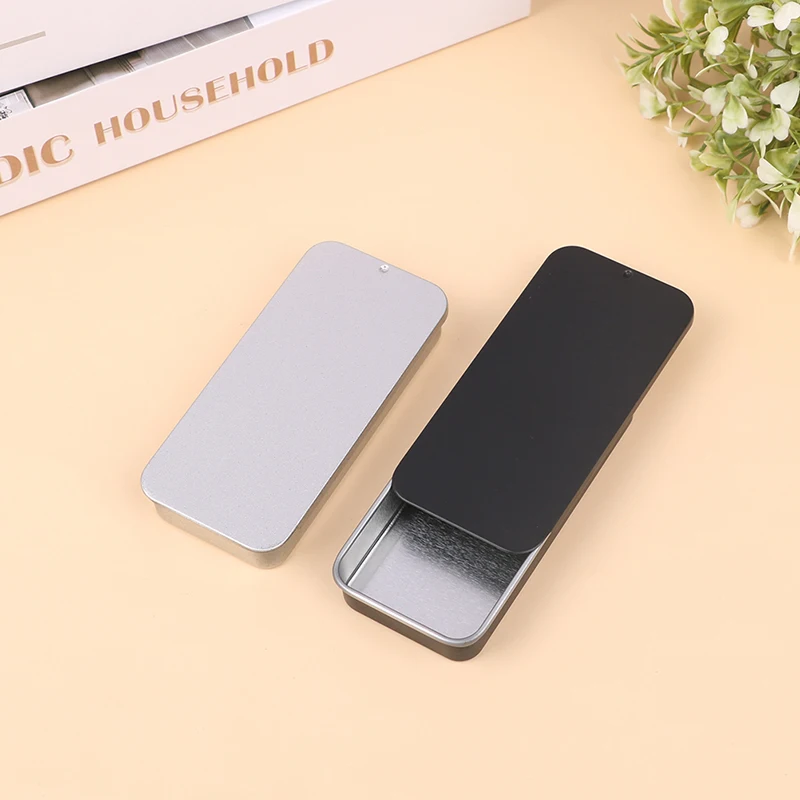 1Pcs Mini Iron Box Slide Cover Storage Box Wedding Jewelry Pill Cases Portable Tin Boxes Container Cosmetic Home Organizer