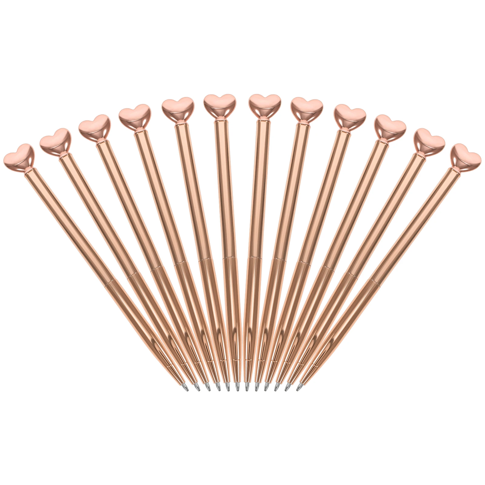 

12 Pcs Pen Home Supply Cute Heart Shaped Portable Pens for Daily Ergonomic Ballpoint Pen Use Students Gifts