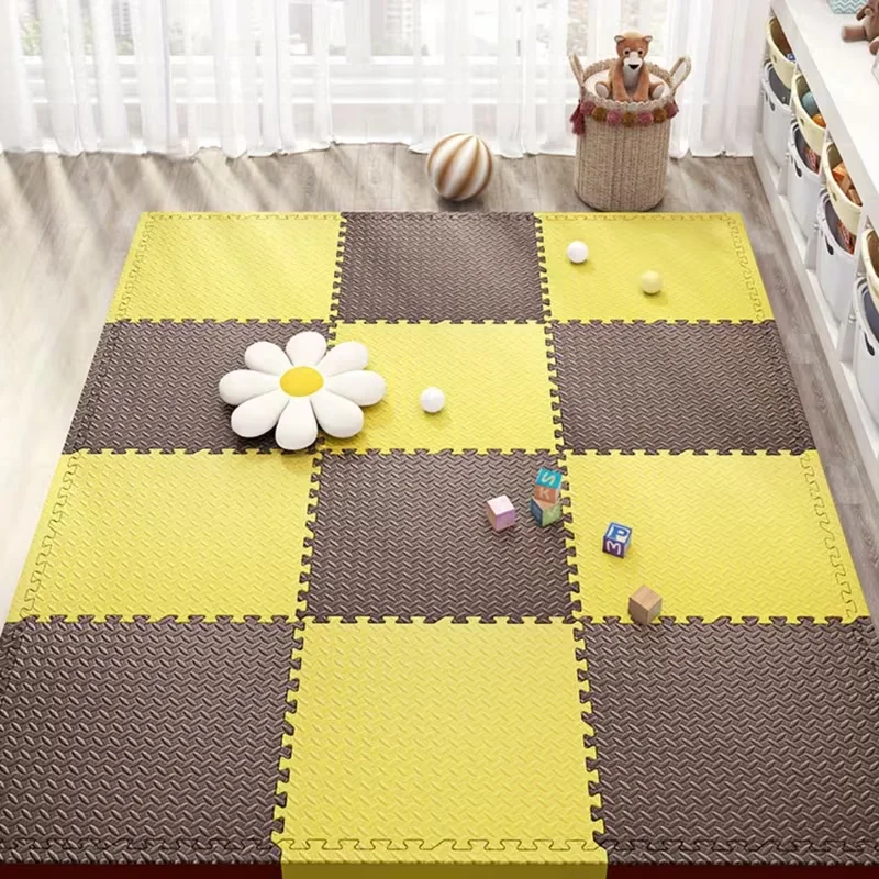 8Pcs 60x60x1CM Interlocking Fitness Mat Three-Dimensional Leaf Pattern Sports Mat Daily Soothing And Shaping Soft Mat