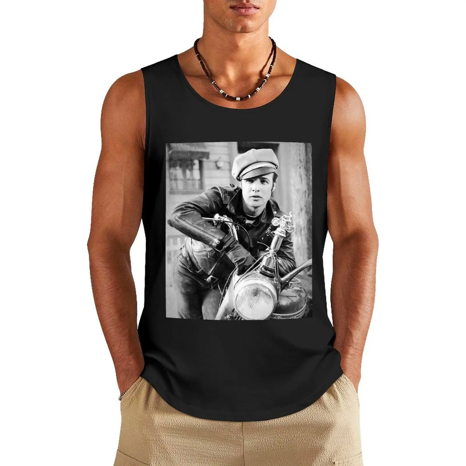 

Marlon Brando - BW Vintage - D57 Tank Top Vests Men's clothing brands summer