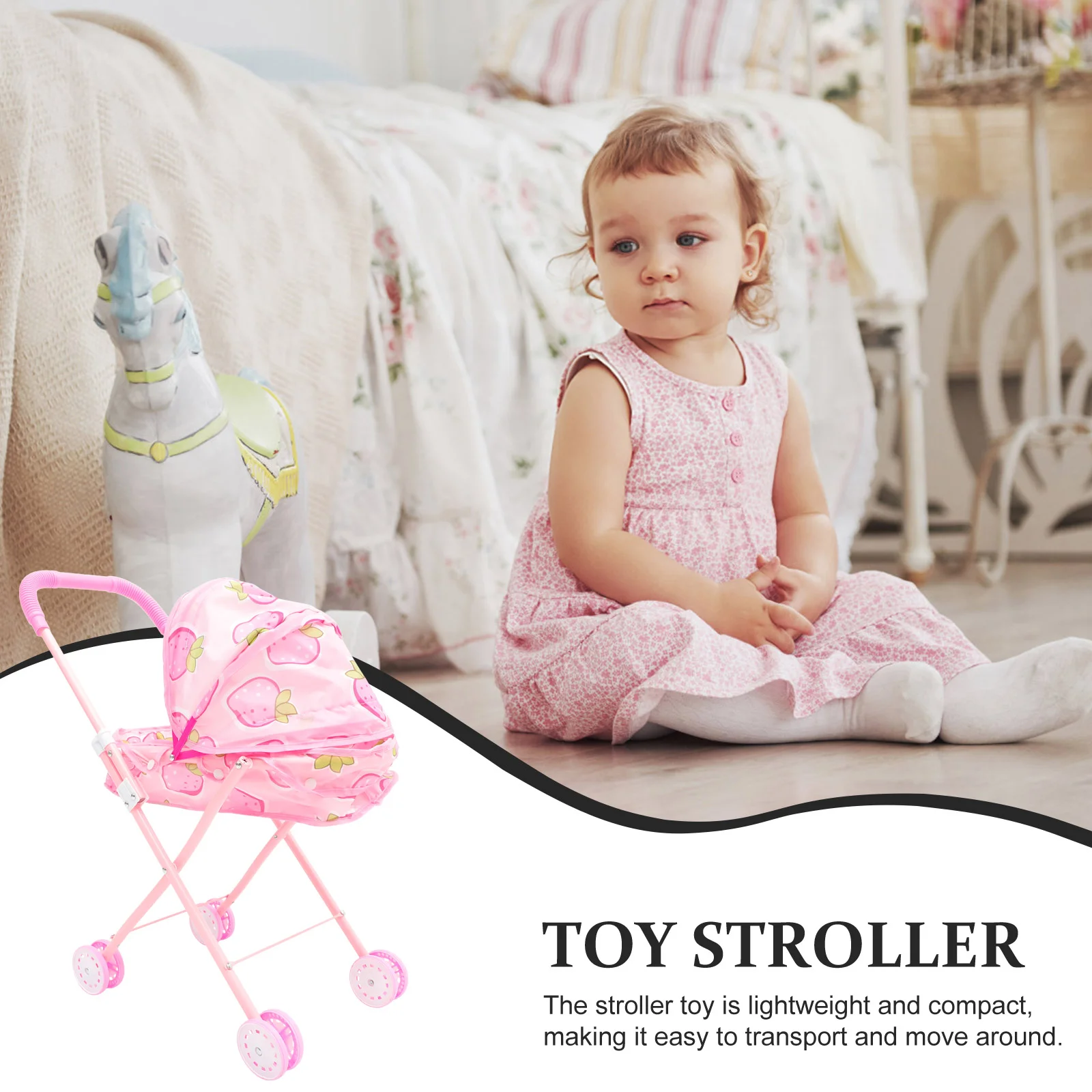 Stroller Trolly Dolly Play Game House Accessories Oxford Cloth Toy Child Baby Dolls