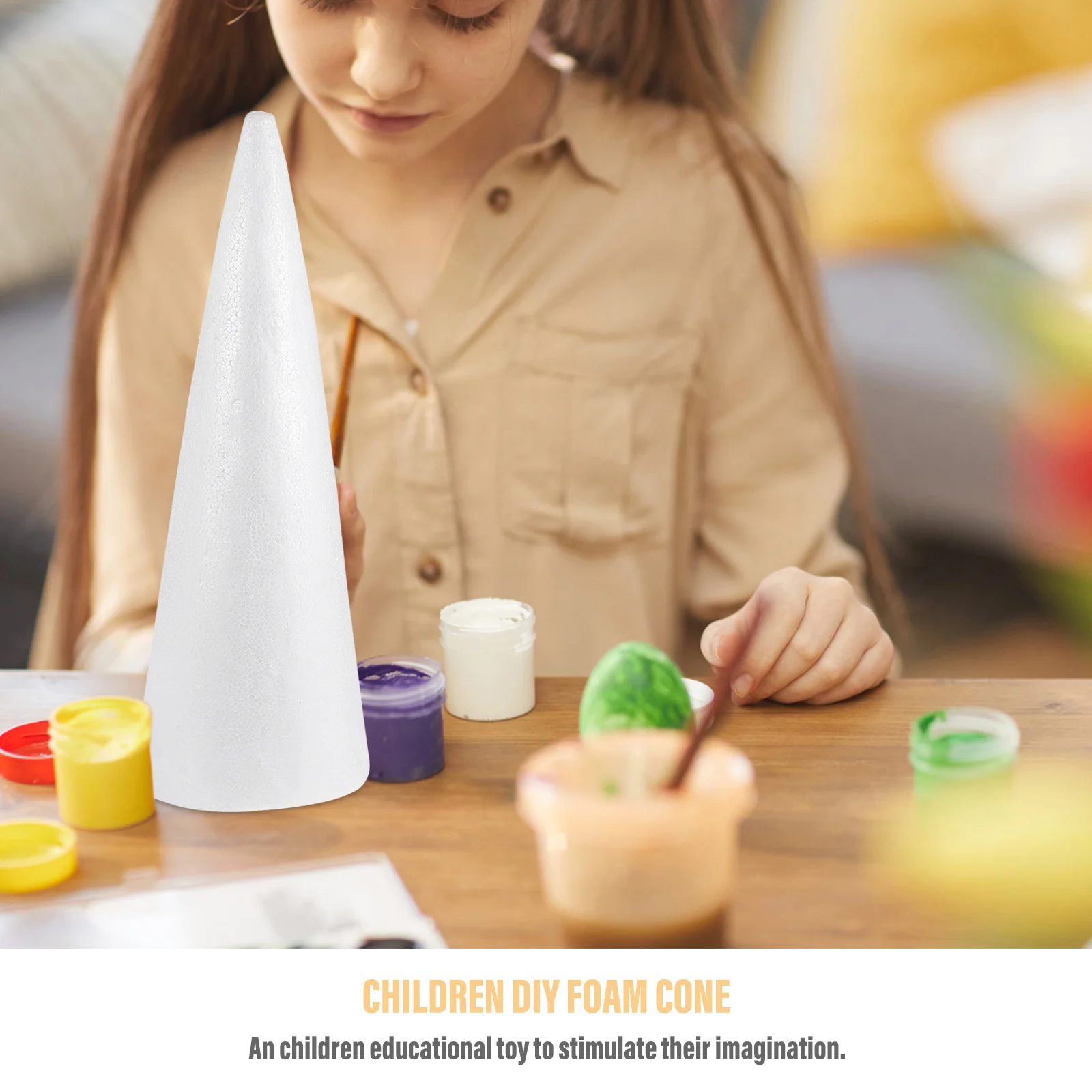 

2Pcs Foam Cones 38x13.5cm Christmas Tree DIY Craft Accessories Cone Shaped for Winter Holiday Decorations Foam Craft Tree