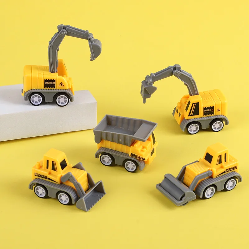 

10pcs Random Mini Construction Vehicle Pull Back Cars Excavator/Dump Truck/Roller/Bulldozer Kids Birthday Party Favors Toys Gift