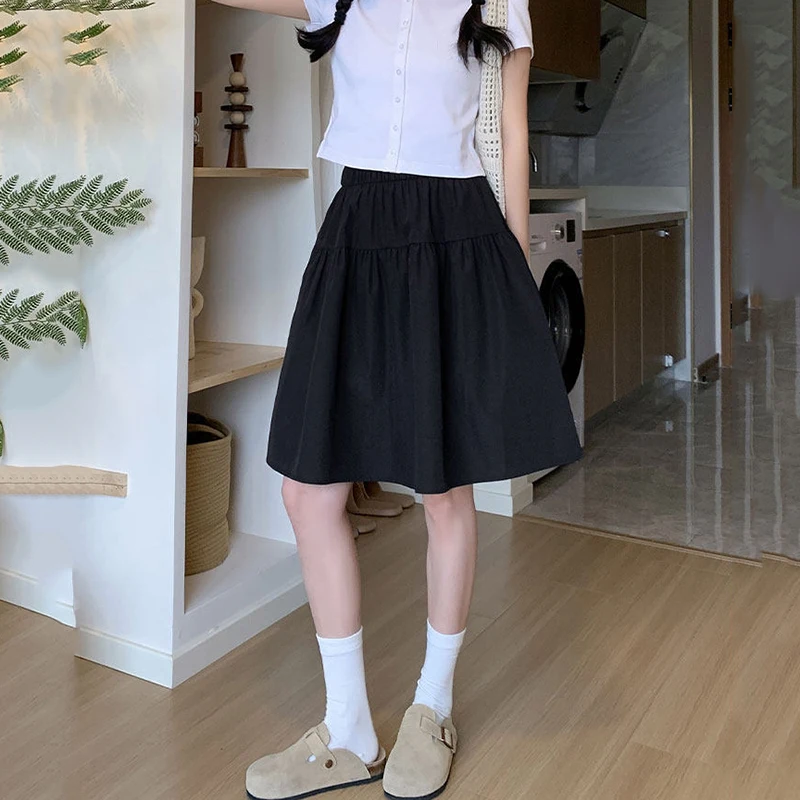 Japanischer A-Linien-Kurzrock für Damen, Sommer 2026, dünner, hochtaillierter halblanger Rock im College-Stil, Cargo-Rock für Frauen – Detail 8