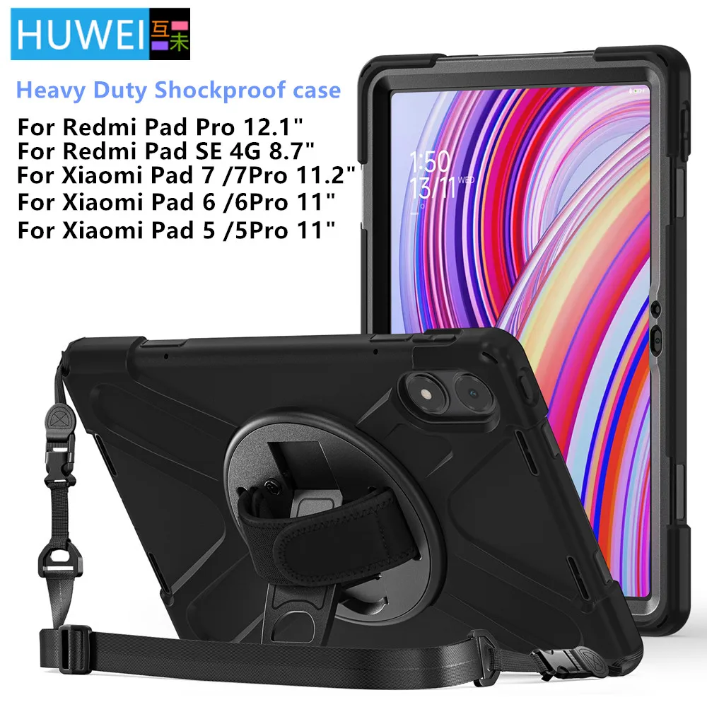 

Case For Xiaomi Redmi Pad Pro 12.1 SE 8.7 inch 2024 Shockproof Rugged Cover For Xiaomi Mi Pad 7 6 5 Pro 11" 11.2" Tablet Cases