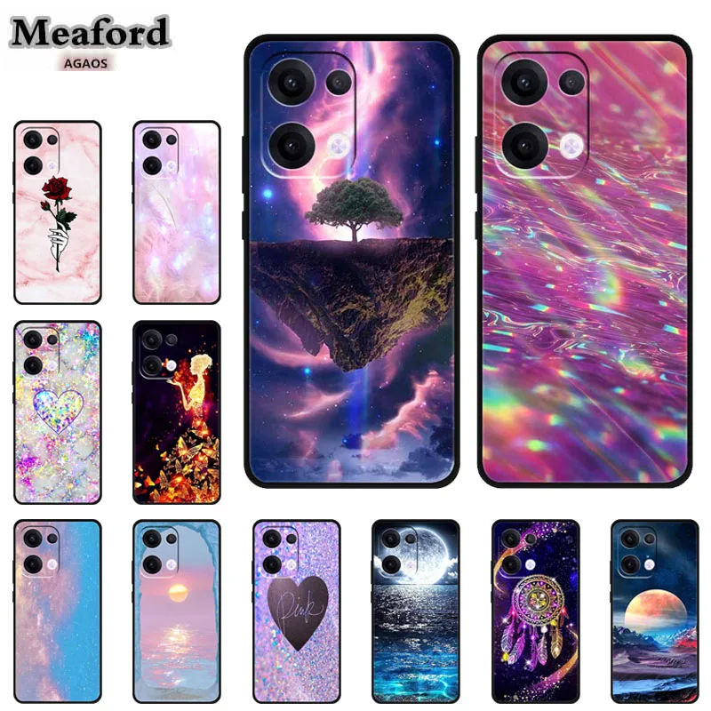 Coque de téléphone portable pour OPPO Reno 16 Pro 5G, étui en silicone TPU souple, protection arrière, coque pare-chocs, luxe, cadeau girly