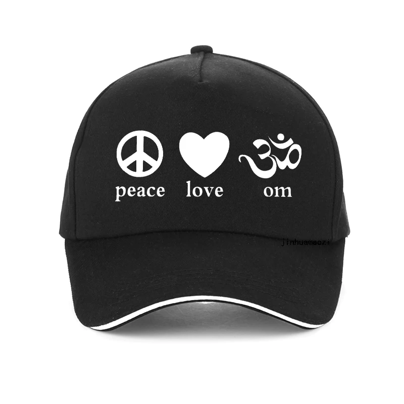 

Yoga Buddha Peace Love Om Printing women hat Summer men Hip Hop golf hat Buddhist om Adjustable snapback hats gorro