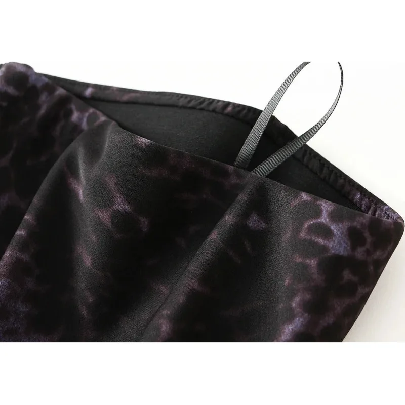 Falda larga de satén elegante con estampado de leopardo Vintage de lujo para mujer 2025, nueva moda de verano, Faldas de cintura alta