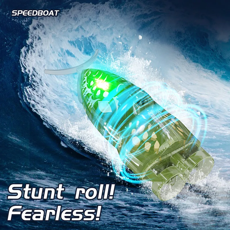 JJRC ฤดูร้อนใหม่ Mini รีโมทคอนโทรลเรือของเล่นเด็กสามารถเปิดตัวหลายคนแข่งน้ําไฟฟ้าเรือความเร็วสูงของขวัญ