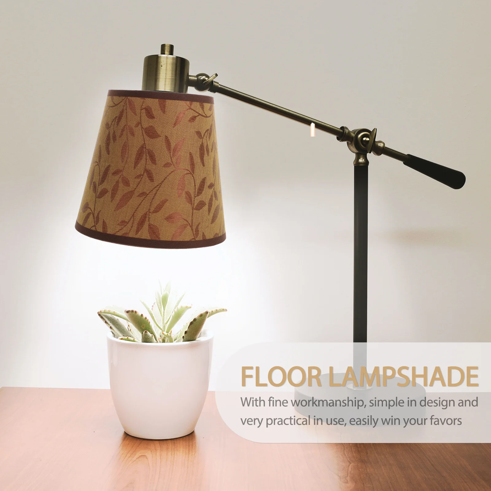 

Cloth Lampshade Willow Leaves Pattern For Table Wall Pendant Lights Indoor Light Cover Vintage Drum Shade Replacement