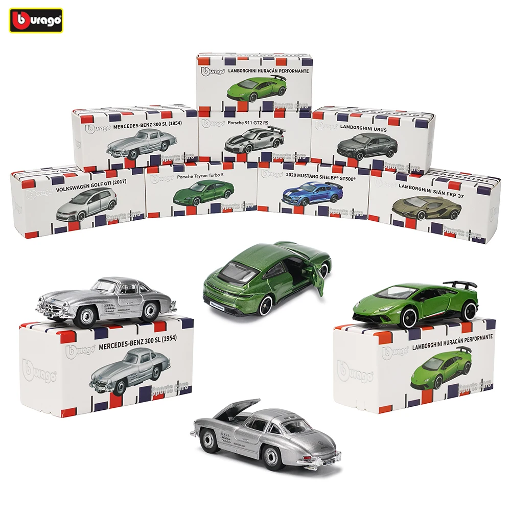 Bburago-Modèle de voiture Lamborghini Ferrari SF90 éventuelles 1, Porsche, BMW, Mercedes-Benz Mustang, Collection de cimetière, Jouets cadeaux de Noël pour enfants