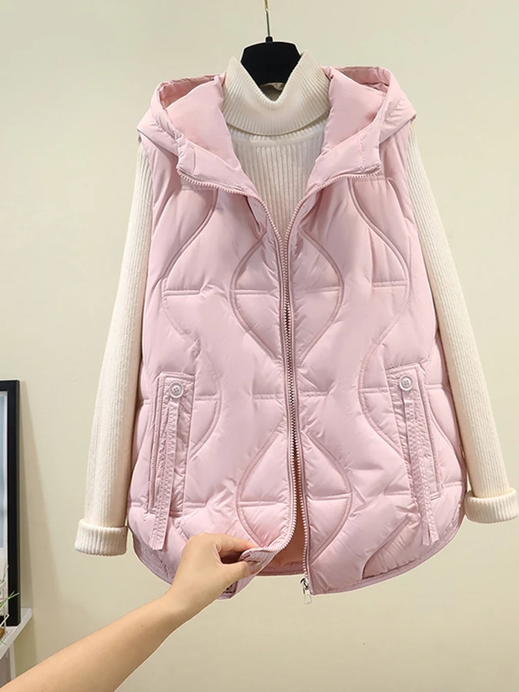 Winter warm katoenen vest dames of casual losse plus size schouderpad jas top gevoerd polyester woon-werkverkeer