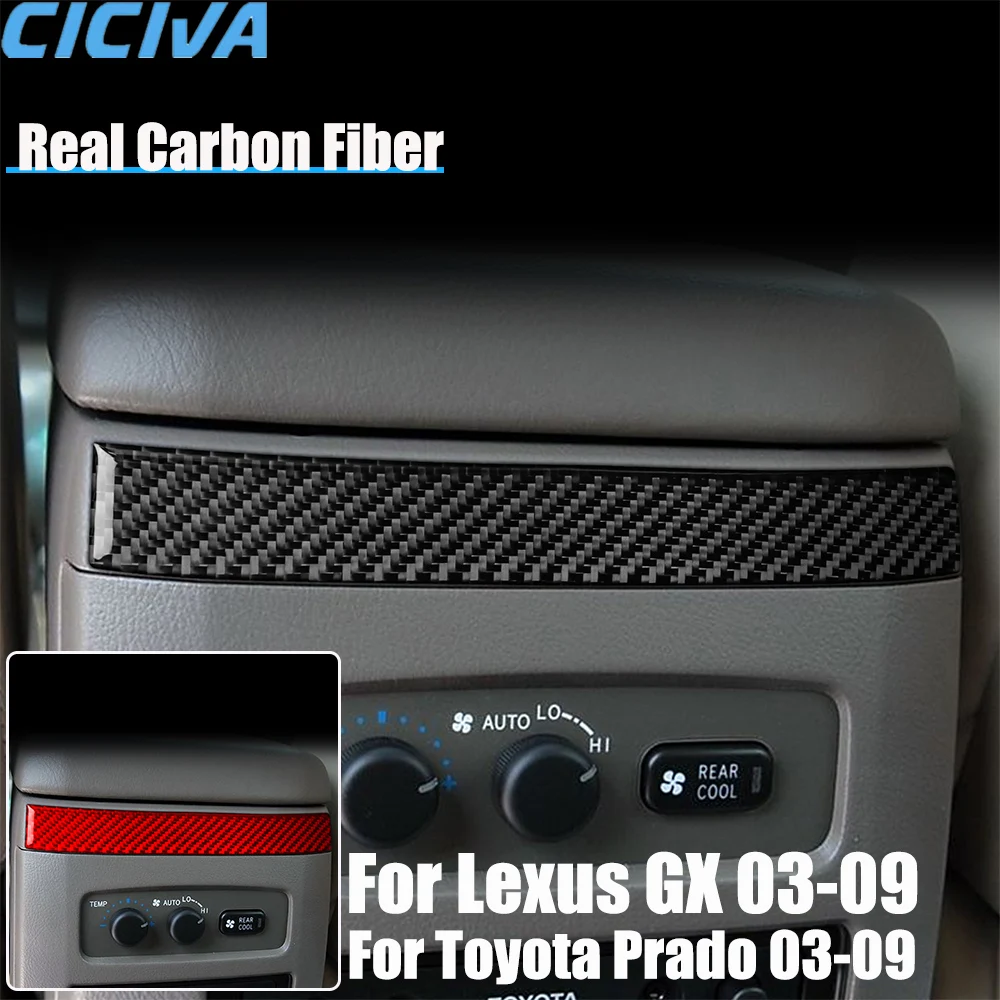 

Real Carbon Fiber Car Accessories Rear Air Vent Strip Trim Decorative Cover Soft Sticker For Lexus GX For Toyota Prado 2003-2009