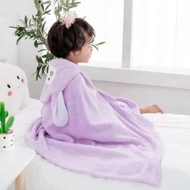 70*140cm Toddler Baby Hooded Towels Baby Kids Bathrobe Super Soft Bath Towel Blanket Warm Sleeping Swaddle Wrap for Boys Girls