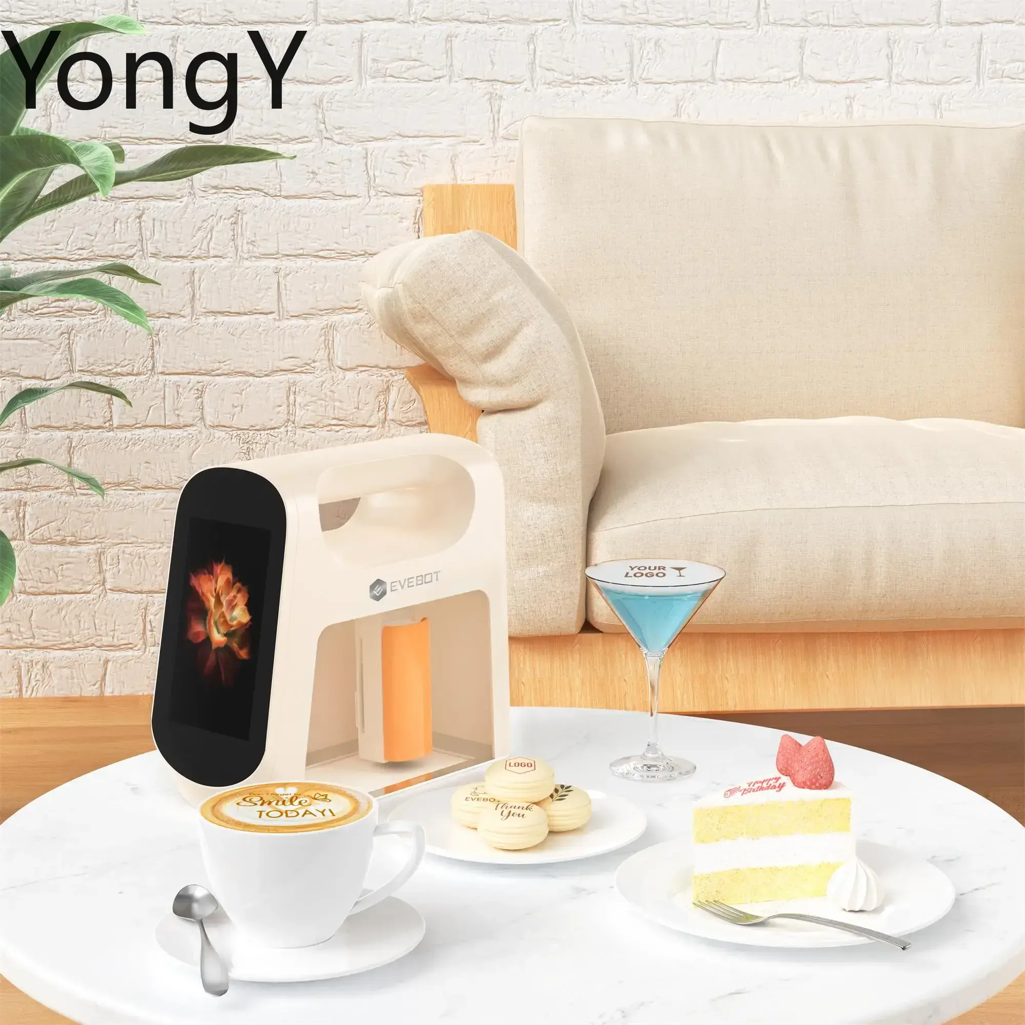 EVEBOT Smart Handheld Food Printer 5cm Print Head (Next-Gen with Visual Positioning) Flip Screen Ideal For Cafés & Coffee Shops