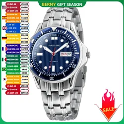 BERNY Automatic Mechanical Wristwatches Luminous Men's Luxury Watch Sapphire Glass Super Clock Stainless Steel Relogio Masculino