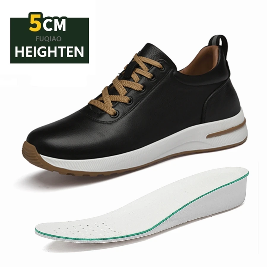 

Men's Athletic Heightening Sneakers 5cm, Lightweight Gym Shoes with Air Cushion, Invisible Lifts for Running Elevator Sports