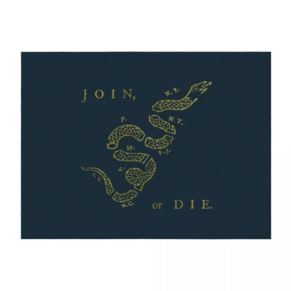 

Join or Die - Vintage Gold V02 Throw Blanket Sofas Comforter Single Decorative Throw Blankets