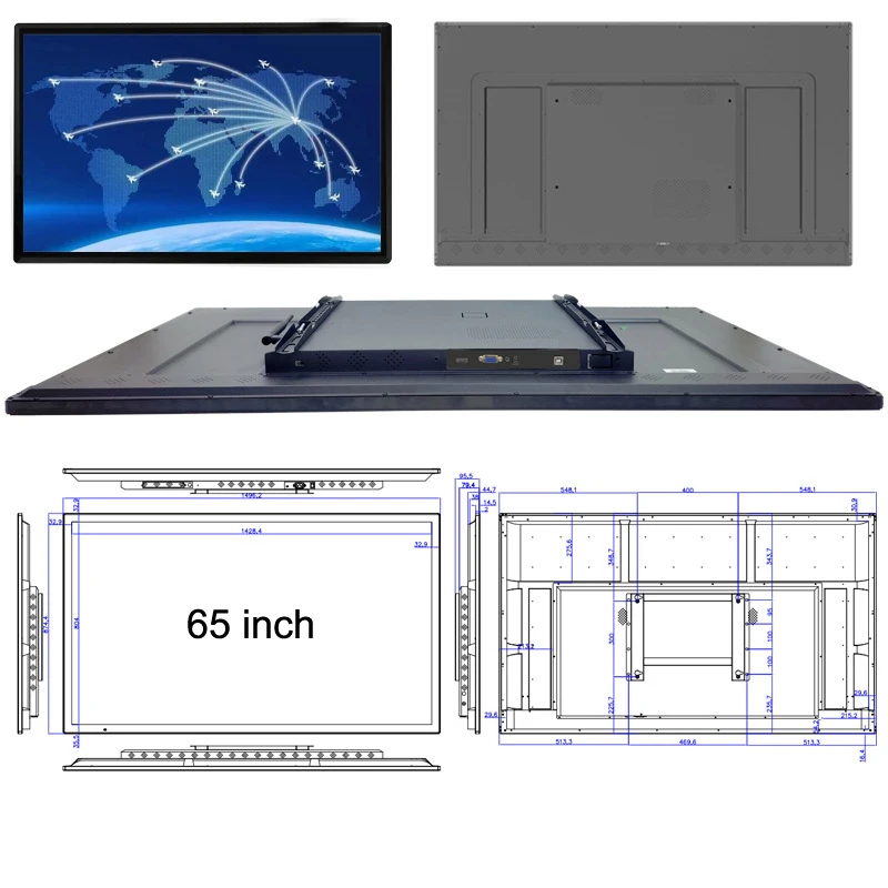 32 in 4 K industrial touchscreen with high-definition MI USB and RJ 45, new DVI and serial interfaces