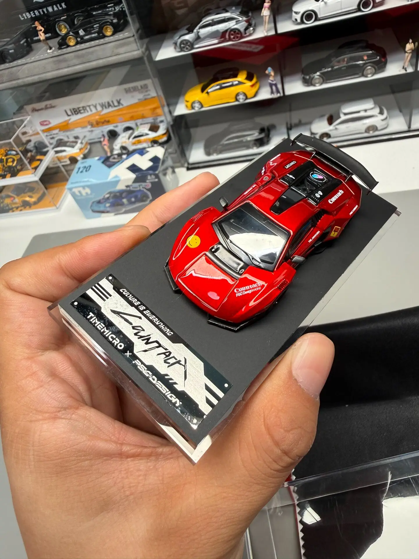 Diecast TimeMicro × PSC DESIGN 1:64 Scale Lamborghini Countach V Exhibition Limited Edition Alloy Car Model