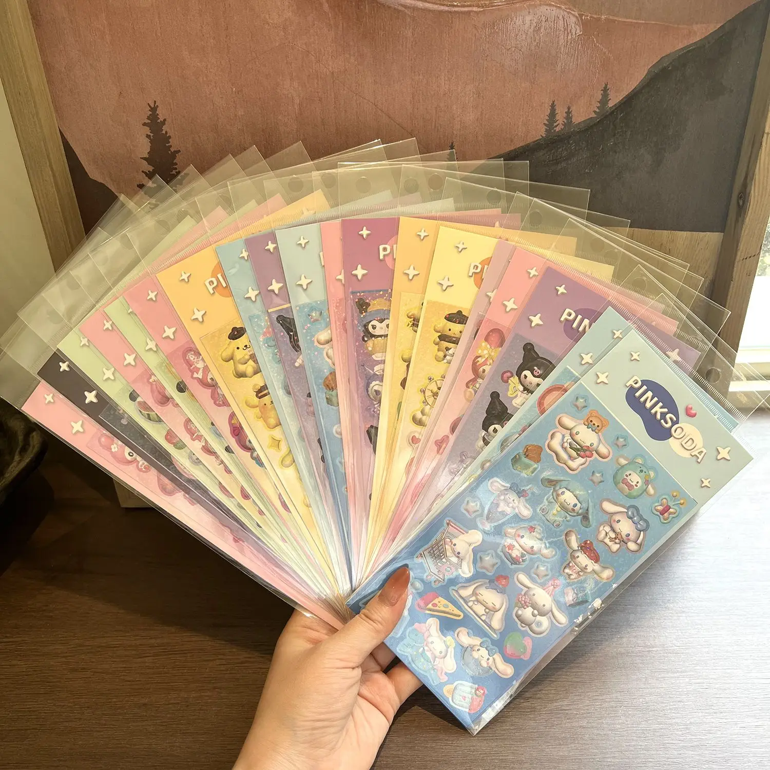 

Новинка 2021, Sanrio Kitty Kuromi Melody Cinnamoroll, креативные наклейки, водонепроницаемая лазерная наклейка «сделай сам», декоративные аксессуары, игрушки в подарок