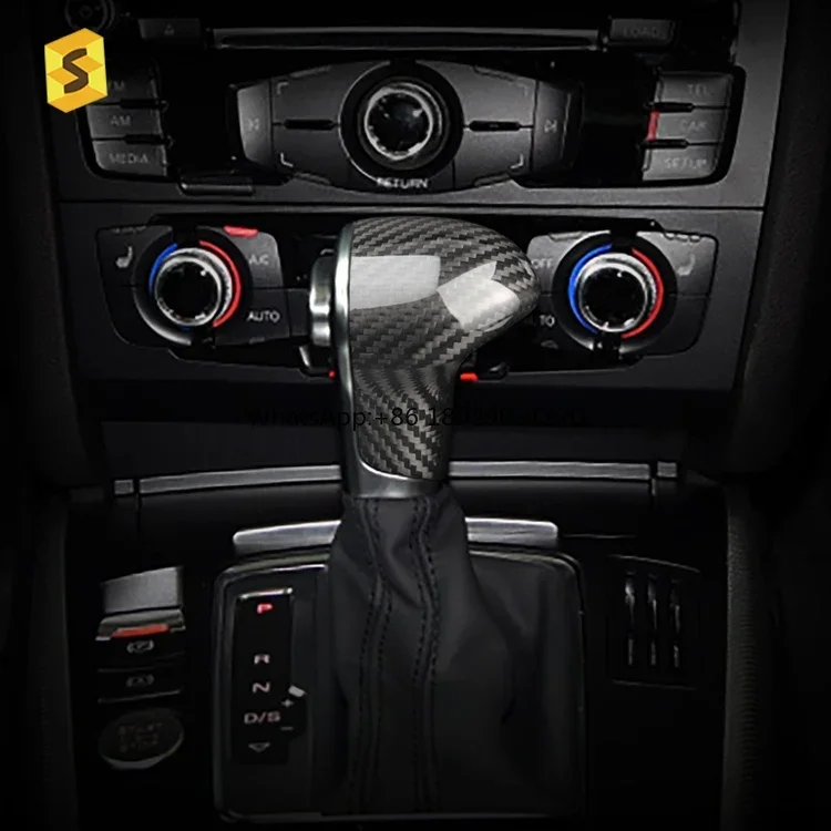 

N-AD-041 Car Interior Accsori Carbon Fiber Gear Shift Knob Cover For Audi A4L A5 Q5 A6L Q7 A7 S6 S7