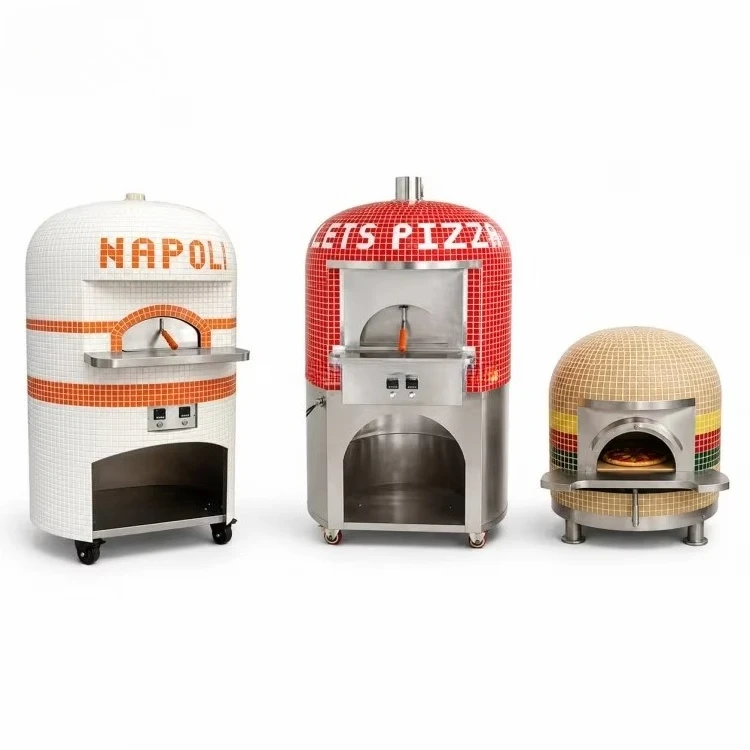 A Large Pizza Italian Brick Burning Clay Outdoor Charcoal Electric Gas Wood Fire Restaurant Neapolitan Woodfired Commercial Oven