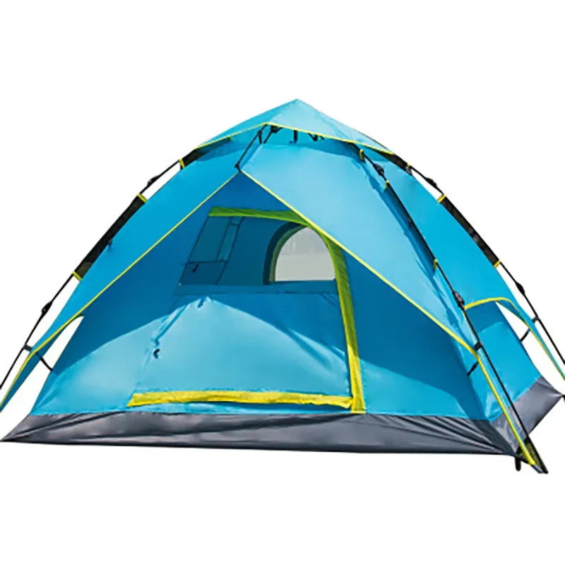 Outdoor Double-decker Tent 3-4 People Travel Picnic Tent Rainproof Double Wild Automatic Camp Tent