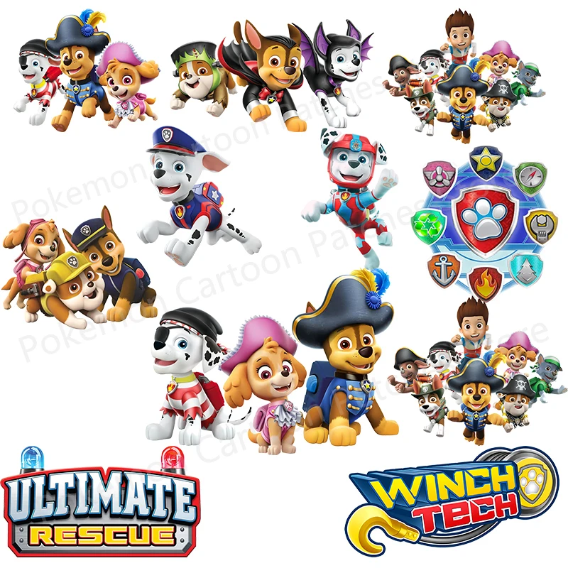 Animal Paw Patrol Heat Transfers Vinyl Thermal Patches for Clothing DIY T-shirt Stickers on Children Sweatshirt Decor Patch Gift