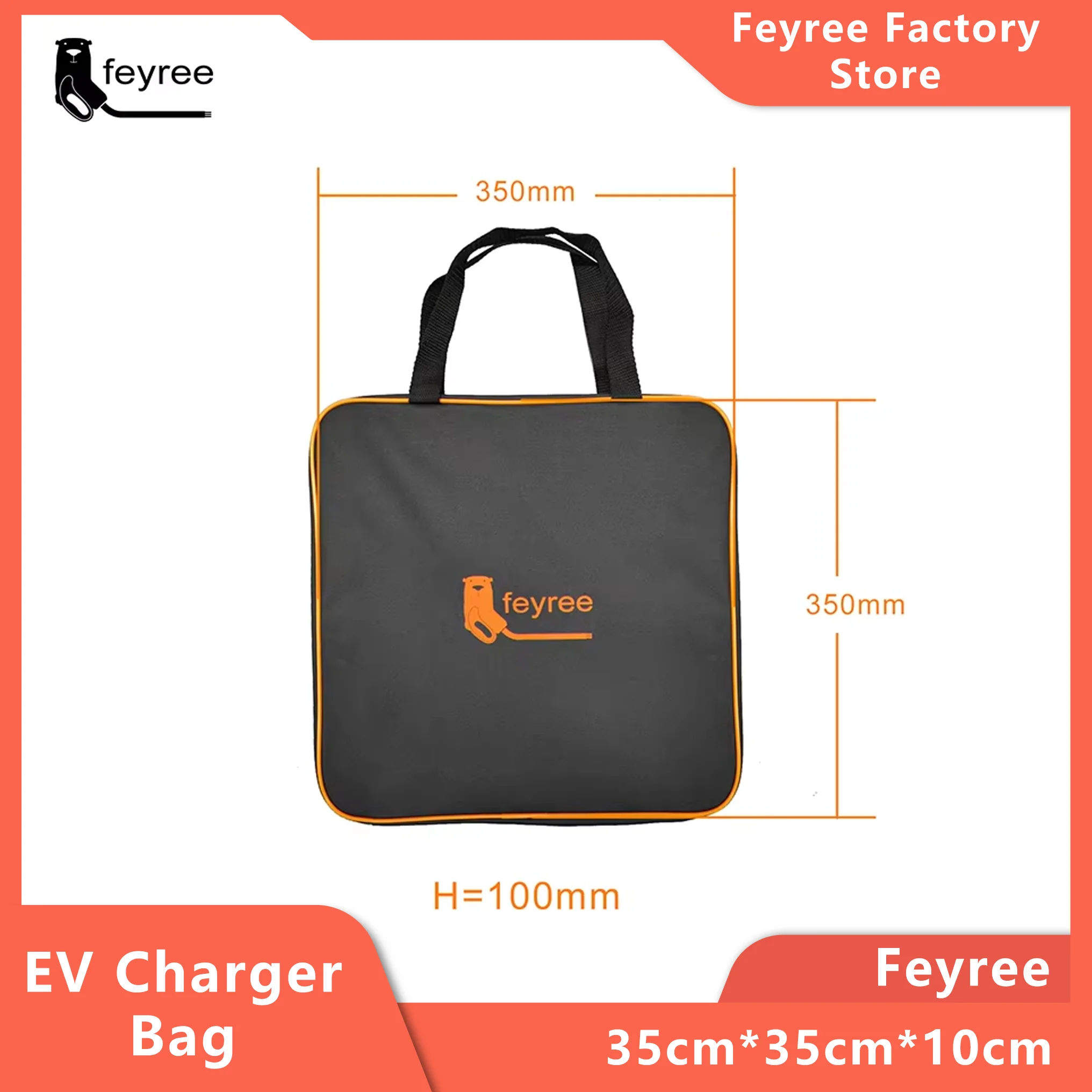 feyree EV Charger Bag Case for Type2 Charging Cable J1772 Portable Charger EVSE Waterproof Storage Bag