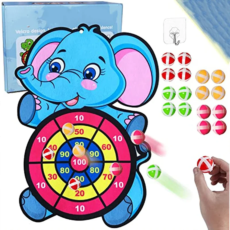 

Indoor Sticky Ball Boys Christmas Child Gifts Children Cartoon Animal Dart Board Sticky Ball Family Interactive Educational Toy