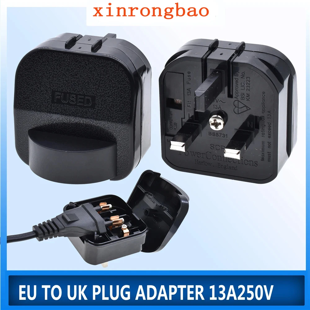 

EU To UK Type-A To Type-G Power Adapter converter 2 Pins To 3 Pins Embedded British Socket Hong Kong Singapore Malaysia 13A FUSE