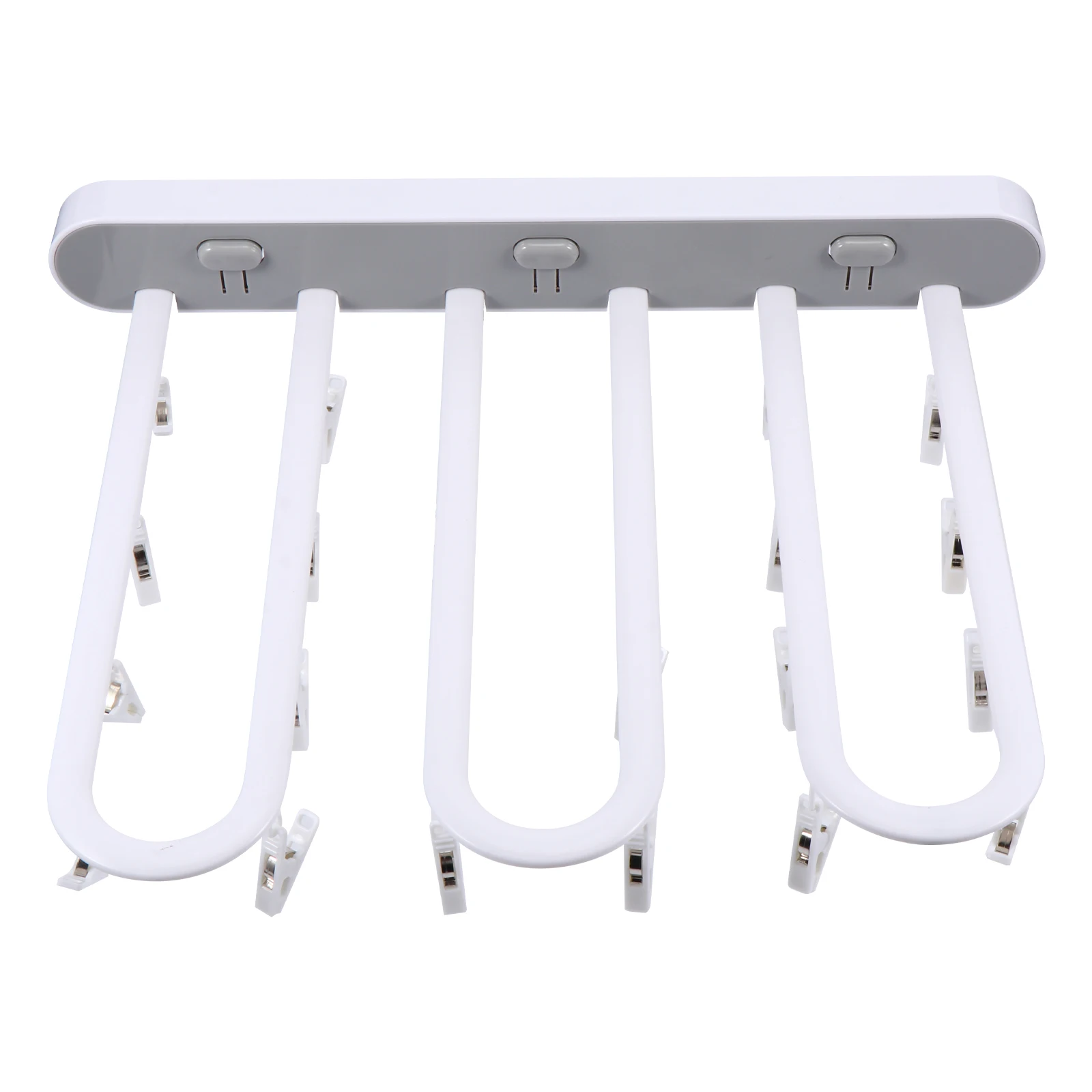 

Multi-Purpose Hanger Folding Windproof Clothes Clips Drying Rack Household Socks Holder Underwear Laundry Rack Pp Material No