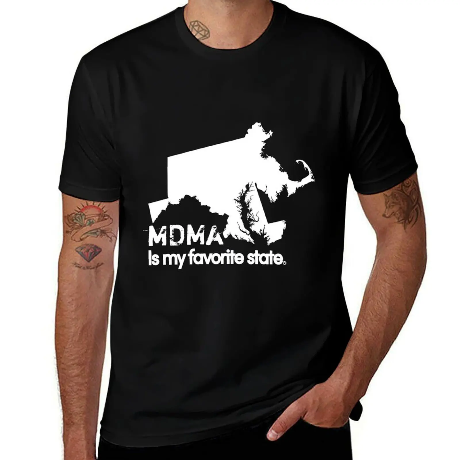 

MDMA Is My Favorite State [Wht] Fresh Threads T-Shirt man t shirt designer essential t shirt T-Shirt