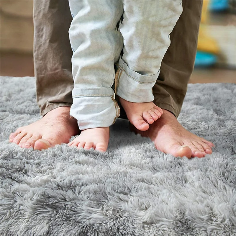 Soft Area Rugs For Bedroom Fluffy, Non-slip Tie-Dyed Fuzzy Shag Plush Soft Shaggy Bedside Rug, Tie-Dyed Living Room Carpet