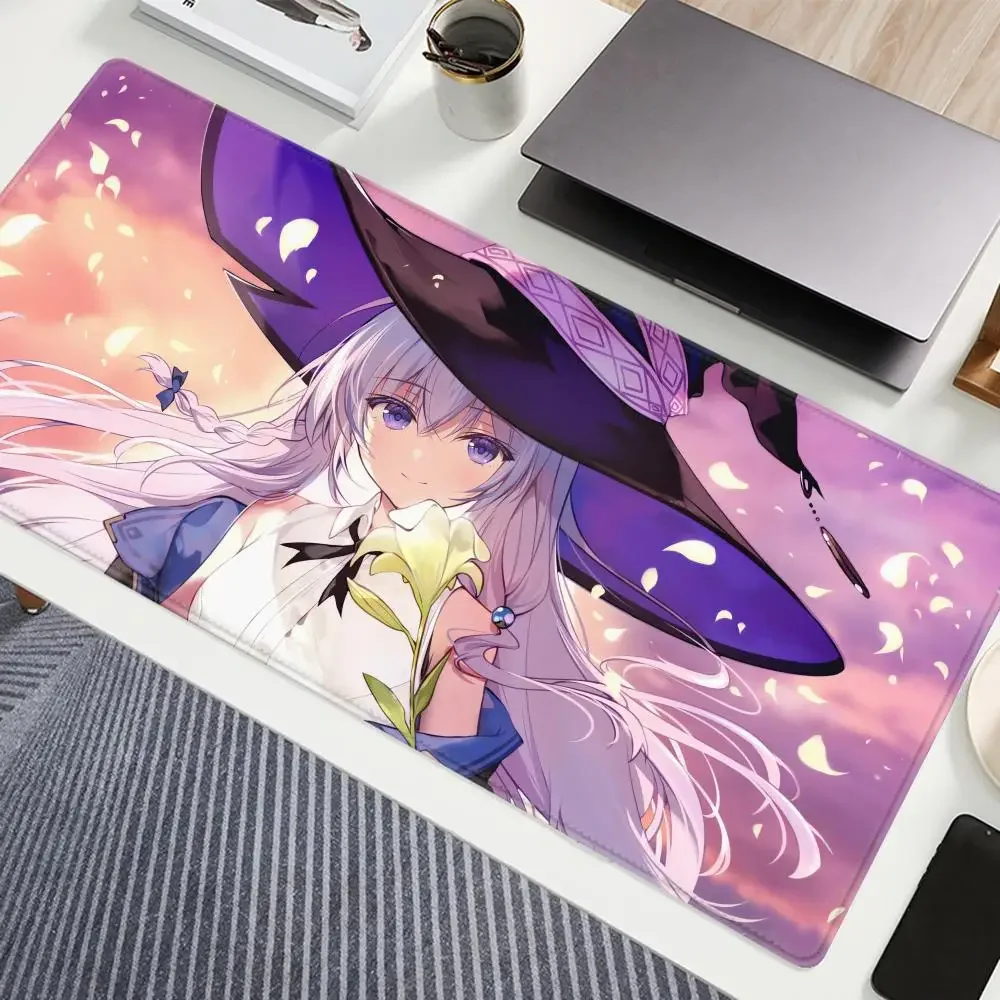 Wandering Witch The Journey Of Elaina Anime Mousepad Large Gaming Mouse Pad LockEdge Thickened Computer Keyboard Table Desk Mat
