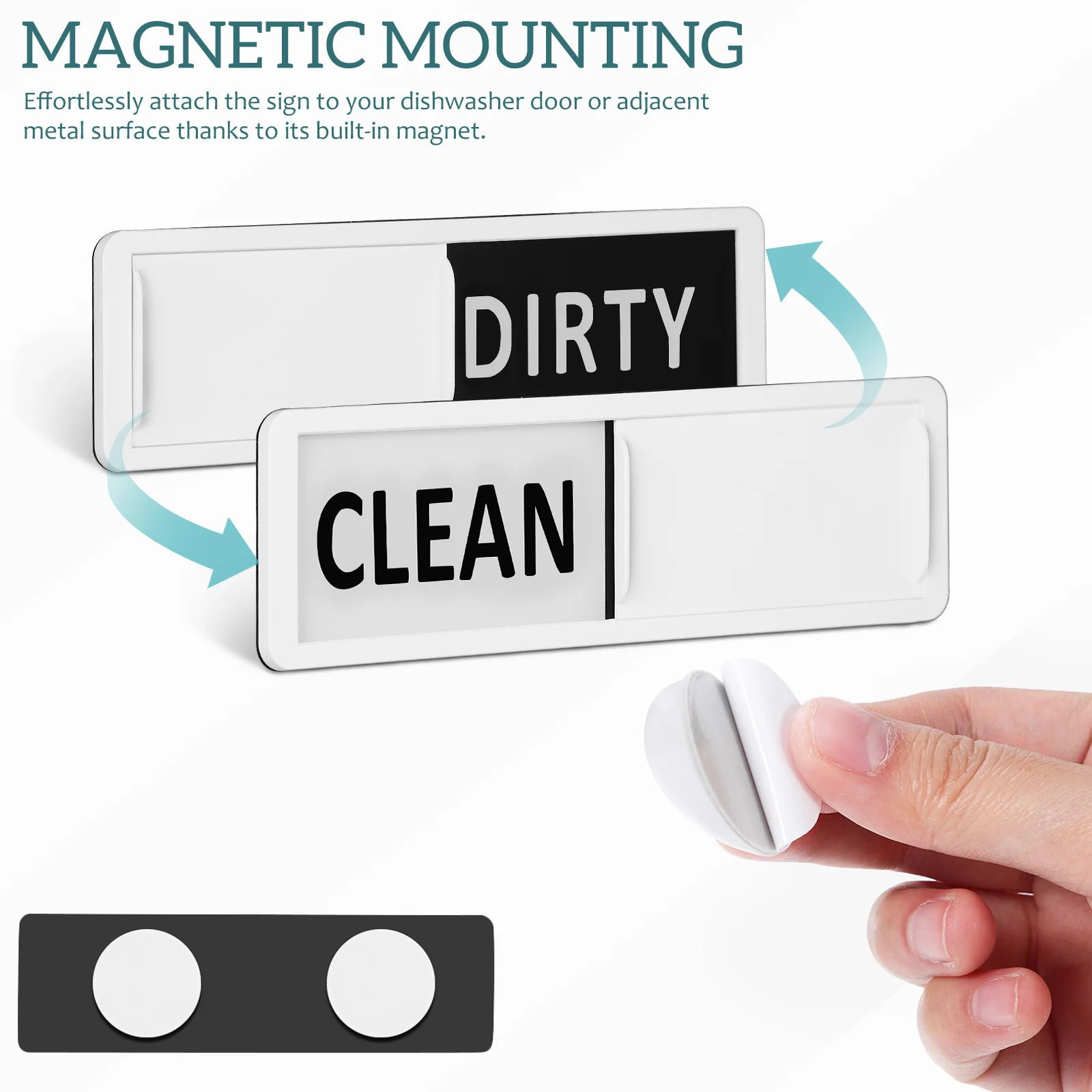 Schoon vuil magneetbord voor vaatwasser met hoog contrast display-indicator Efficiënte oplossing voor thuisorganisatie