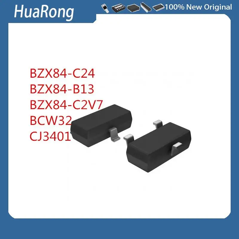 50PCS/LOT     BZX84-C24   24V   Y9W  Y9    BZX84-B13   WZ8   13V    BZX84-C2V7   WT4   2.7V    BCW32   D2 CJ3401    R1   SOT-23