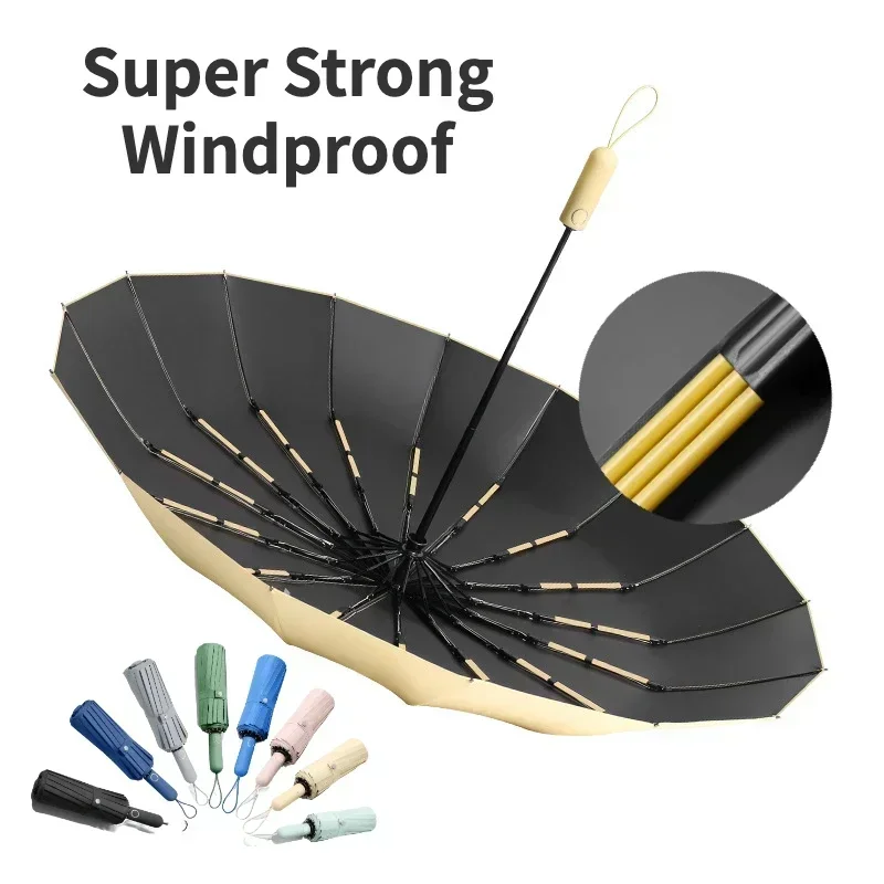 XIAOMI Windproof Strong Umbrella, Reinforced 48 Bone,Sun UV Protection Large Fully Automatic Folding Rain Umbrella Parasol