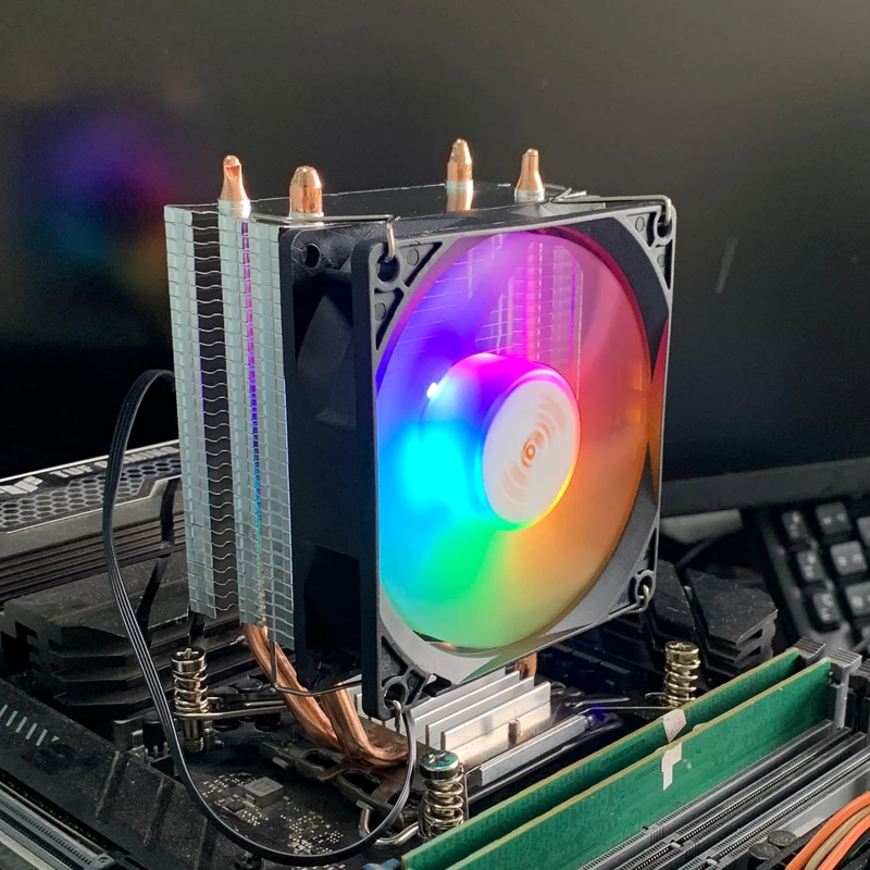 X99 RGB CPU Cooler 3PIN/4PIN PWM 2 Heat Pipes Silent Cooling Fan for Intel LGA 2011 1700 1150 1151 1366 1155 1156 X79 1200 1851
