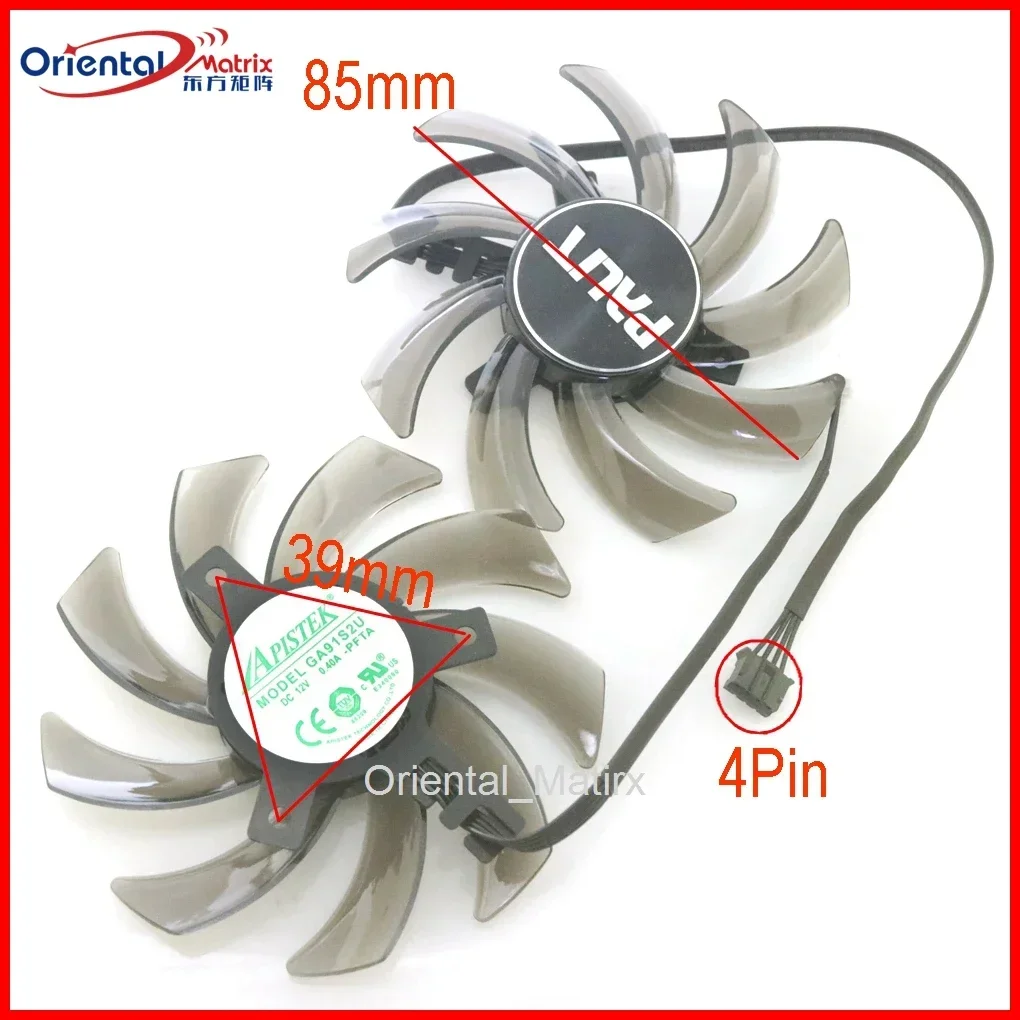 2pcs/lot GA91S2U 85mm DC12V 0.40A 4Pin VGA Fan For PALIT GTX1660 GTX1660S GTX1660ti Dual Graphics Card Cooling Fan